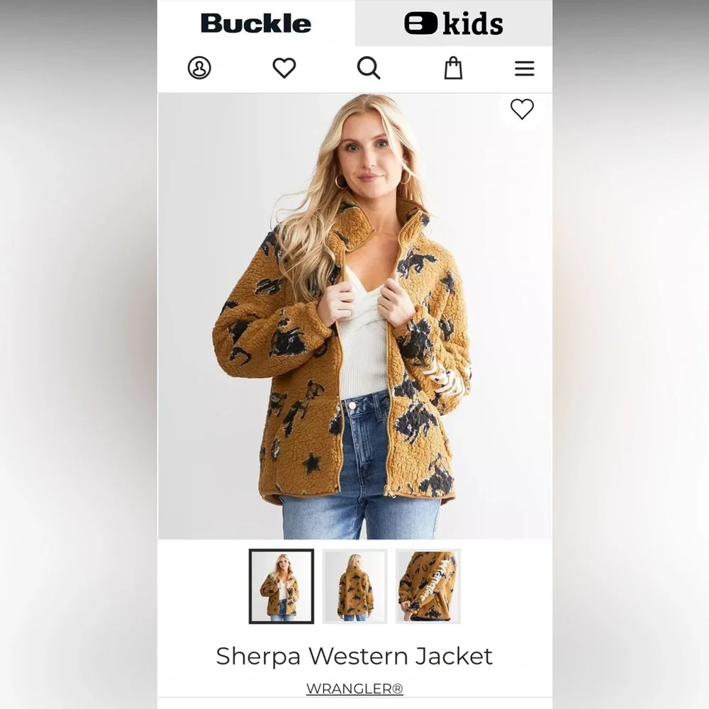 Women's Wrangler Sherpa western jacket bucking bronco - Picture 9 of 10